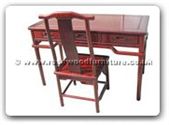 Chinese Furniture - ff116r27md -  Ming style desk with 3 drawers plus chair - 48" x 24" x 30"