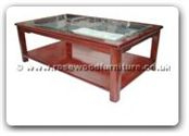 Chinese Furniture - ff121r29mcof -  Ming style bevel glass top coffee table - 50" x 30" x 18"