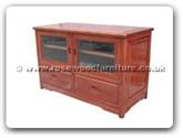 Chinese Furniture - ff130r6mtv -  Ming style t.v. cabinet with 2 drawers and 2 glass doors - 42" x 20" x 26.5"