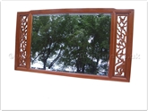 Chinese Furniture - ff138r24mir -  Wooden frame bevel mirror flower and bird design at sides - 48" x 27" x 1"