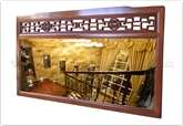 Chinese Furniture - ff156r17mir -  Wooden frame bevel mirror key and round longlife design - 32" x 42" x 1"