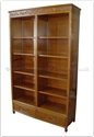 Chinese Furniture - ff160r28cas -  Bookcase flower and bird design - 2 bottom drawers and full flower and bird pattern top - 48" x 16" x 78"