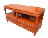 Chinese Furniture - ff208r23tv -  t.v. cabinet plain design w/2 drawerslooked like 4 drawers - 48" x 18" x 24"