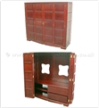 Chinese Furniture - ff21f16tv -  T.v. cabinet multi-sq style - 57" x 20" x 61"