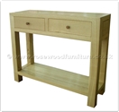 Chinese Furniture - ff32f28hal -  Ashwood serving table plain design - 2 drawers and shelf - 39" x 12" x 31"