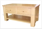 Chinese Furniture - ff36f9cof -  Ashwood Coffee Table with 2 drawers and bottom shelf - 41" x 22" x 21"