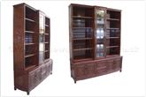 Chinese Furniture - ff37e26unitd -  Bookcase unit dragon design - set of 2 - 70" x 19" x 88"