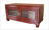 Chinese Furniture - ff42e47tv -  Curved legs t.v. cabinet - 2 glass doors - open back - 40" x 20" x 20"