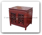 Chinese Furniture - ff47e18acf -  Audio cabinet open f&b carved w/2 doors - 23.5" x 19.5" x 24"
