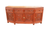 Chinese Furniture - ff54e4bufd -  angle buffet full dragon carved w/4 doors & 4 deawers - 72" x 19" x 34"