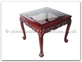 Chinese Furniture - ff5h7end -  Bevel glass end table dragon design tiger legs - 27.5" x 27.5" x 23.5"