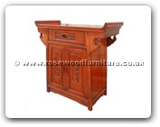 Chinese Furniture - ff7031b -  Altar cabinet w/half sq f&b carved - 28" x 14" x 28"