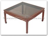Chinese Furniture - ff7227 -  Smoke glass top sq coffee table plain design - 30" x 30" x 16"