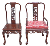 Chinese Furniture - ff7304carmchair -  Dining arm chair dragon design tiger legs excluding cushion - 22" x 19" x 40"