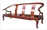 Chinese Furniture - ff7434ff -  Ox bow sofa french design - flower carved - 72" x 22" x 32"