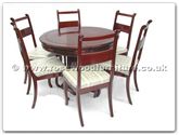 Rosewood Furniture - ff7607ec -  Extendable round dining table w/6 chairs   ( closed ) - 60" x 60" x 30"
