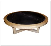 Chinese Furniture - ff8012a -  Ashwood marble top round coffee table - 39.5" x 39.5" x 16"