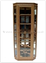 Chinese Furniture - ffawccab -  Ash wood corner cabinet with spot light and mirror back - 24" x 24" x 78"