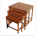 Chinese Furniture - ffawm3nest -  Ash wood ming style nest of 3 table - 24" x 24" x 24"