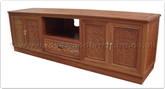 Chinese Furniture - ffbattv -  T.v. cabinet bat and longlife carved - 1 drawer and 4 doors - 78" x 23.5" x 24"
