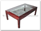 Chinese Furniture - ffbgkcof -  Bevel glass top coffee table key design - 50" x 30" x 18"