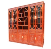 Chinese Furniture - ffbokf -  bookcase full carved - 115.5" x 15.75" x 86.75"
