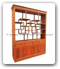 Chinese Furniture - ffbufbt -  Display cabinet f&b carved w/4 doors & 4 drawers w/curio top - 72" x 17" x 93"
