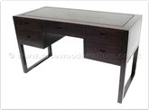 Chinese Furniture - ffbwadesk -  Black wood desk with 5 drawers - 52" x 24" x 31"