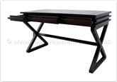 Chinese Furniture - ffbwdesk -  Black Wood Desk With 3 Drawers - 58" x 26" x 31"