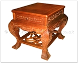 Chinese Furniture - ffbwent -  Curved legs end table w/full carved - 23.5" x 23.5" x 27"