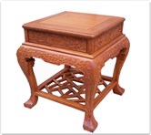 Chinese Furniture - ffbwst -  Curved legs side table w/full carved - 19" x 23.5" x 24"