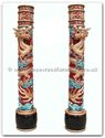 Chinese Furniture - ffcdragon -  Decorative Column Dragon Design - Set of 2 columns - 12" x 12" x 94.5"