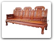 Chinese Furniture - ffcujx3sf -  Curved legs 3 seaters sofa ji-xiang design - 88" x 24.5" x 43"