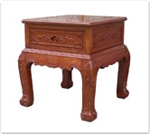 Chinese Furniture - ffcuristb -  Curved legs side table ru-yi design w/1 drawer - 22.5" x 22.5" x 24"