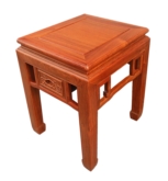 Chinese Furniture - ffend1df -  end table flower design w/1 drawer - 20" x 24.5" x 27"