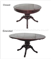 Chinese Furniture Range- CHffer60splo -  Extendable Round Dining Table With Special Pedestal Leg - 60" x 60" x 30"