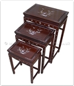 Chinese Furniture - fff31a3nest -  Nest table - mother of pearl inlay - 20" x 14" x 26"