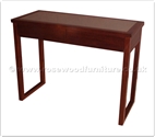 Chinese Furniture - ffff8015r -  Redwood glass top dressing table - 2 drawers - 42" x 18" x 31"
