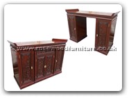 Chinese Furniture - fffyaltdlml -  Altar cabinet dlmch-mlzj carved w/1 drawer & 4 doors - 60" x 18.5" x 40.5"