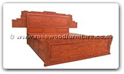 Chinese Furniture - fffybedf4d -  King size bed full carved w/4 drawers - 72" x 78" x 0"