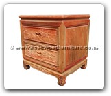 Chinese Furniture - fffybsidef1 -  Bedside cabinet full carved w/2 drawers - 20.5" x 18" x 22"