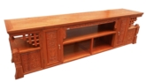 Chinese Furniture - fffytvf -  t.v. cabinet flower carved - 85" x 19" x 24"