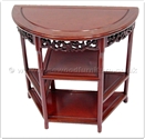 Chinese Furniture - ffhbstab -  Half moon table f and b design with shelf - 32" x 16" x 31"