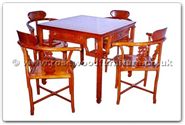 Chinese Furniture - ffhfd070 -  Rosewood Mah-Jong Table Carved with removable top Table only - 35" x 35" x 30"