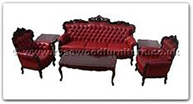 Chinese Furniture - ffhfl001 -  Rosewood Sofa-Leather Cover 6Pcsith Set Excluding Cushion - 75" x 26" x 42"