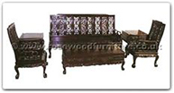 Chinese Furniture - ffhfl006 -  Rosewood Living Room Set6Pcsith SetExcluding Cushion - 75" x 26" x 42"