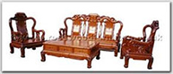 Chinese Furniture - ffhfl014 -  Rosewood Sofa Set 8 Pcsith SetExcluding Cushion Couch - 77" x 25" x 46.5"