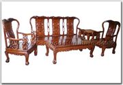 Chinese Furniture - ffhfl015 -  Rosewood Sofa Set 5 Pcsith Set Excluding Cushion Couch - 72" x 23" x 41"