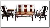 Chinese Furniture - ffhfl024 -  Rosewood Sofa Set Bamboo Design 5Pcsith SetExcluding Cushion Couch - 70" x 21.25" x 38"