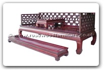 Chinese Furniture - fflhbst -  Luohan bed w/separate stool on top & foot stand - 81" x 33.5" x 31"